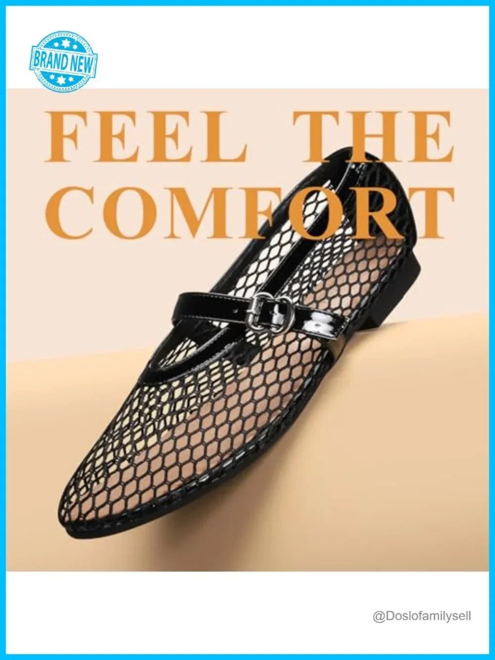 Mesh Ballet Flats Adjustable Strap Mary Jane Office Shoes